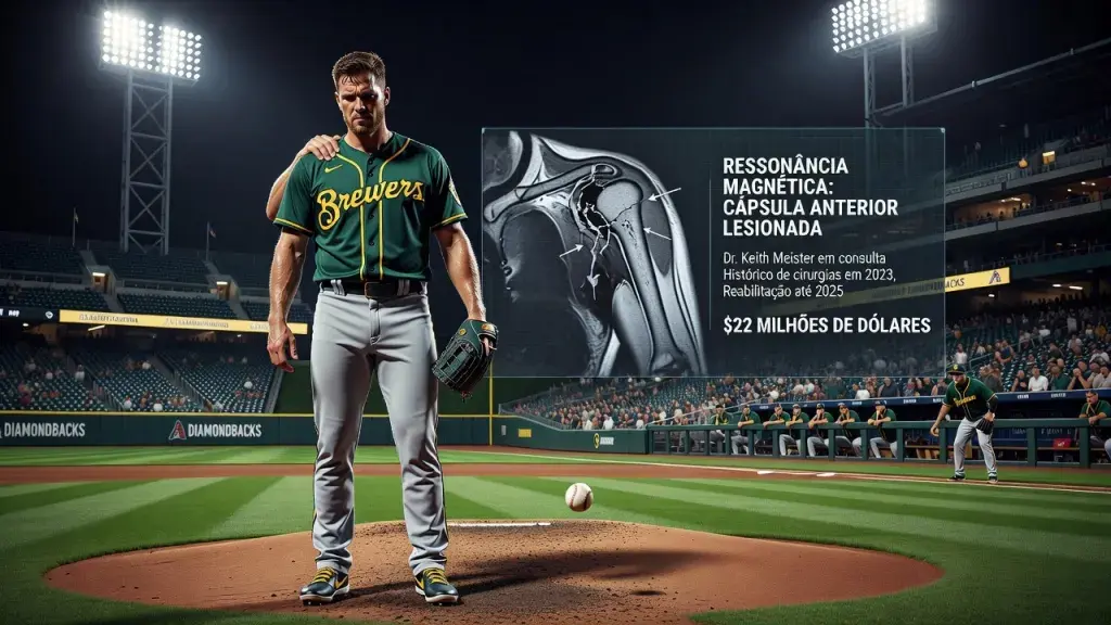 Nova lesão na cápsula anterior ameaça temporada de Brandon Woodruff com o Brewers